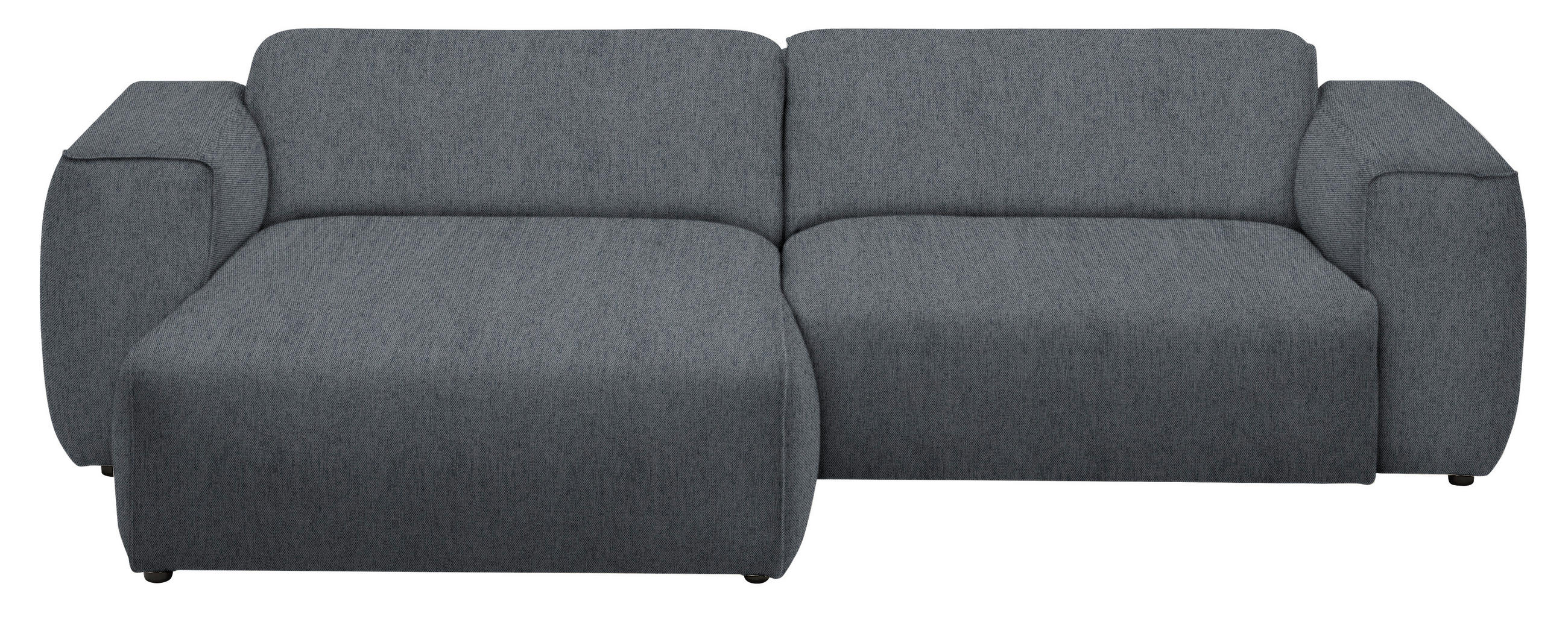 ECKSOFA in Webstoff Dunkelgrau  171/265 cm  - Dunkelgrau/Schwarz, Design, Kunststoff/Textil (171/265cm) - home24