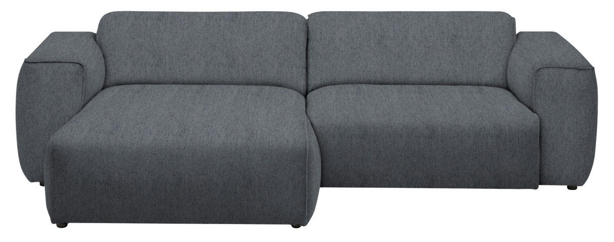 ECKSOFA in Webstoff Dunkelgrau  171/265 cm  - Dunkelgrau/Schwarz, Design, Kunststoff/Textil (171/265cm) - home24