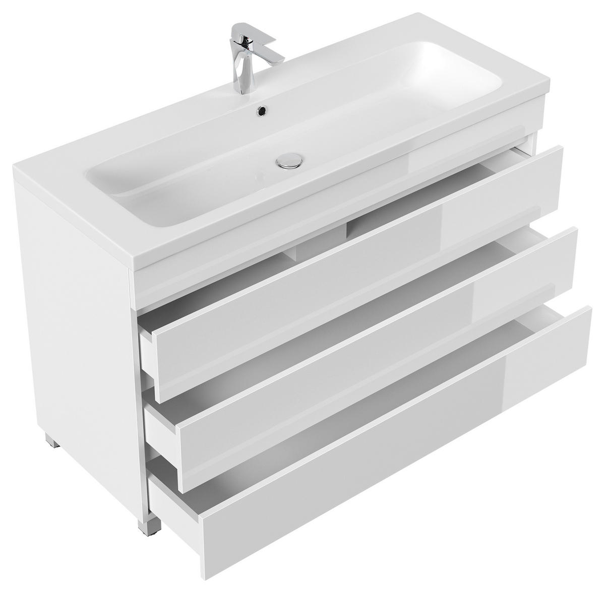 WASCHTISCHKOMBI 120 cm  - Weiß Hochglanz/Weiß, Basics, Holzwerkstoff/Stein (120cm) - MID.YOU