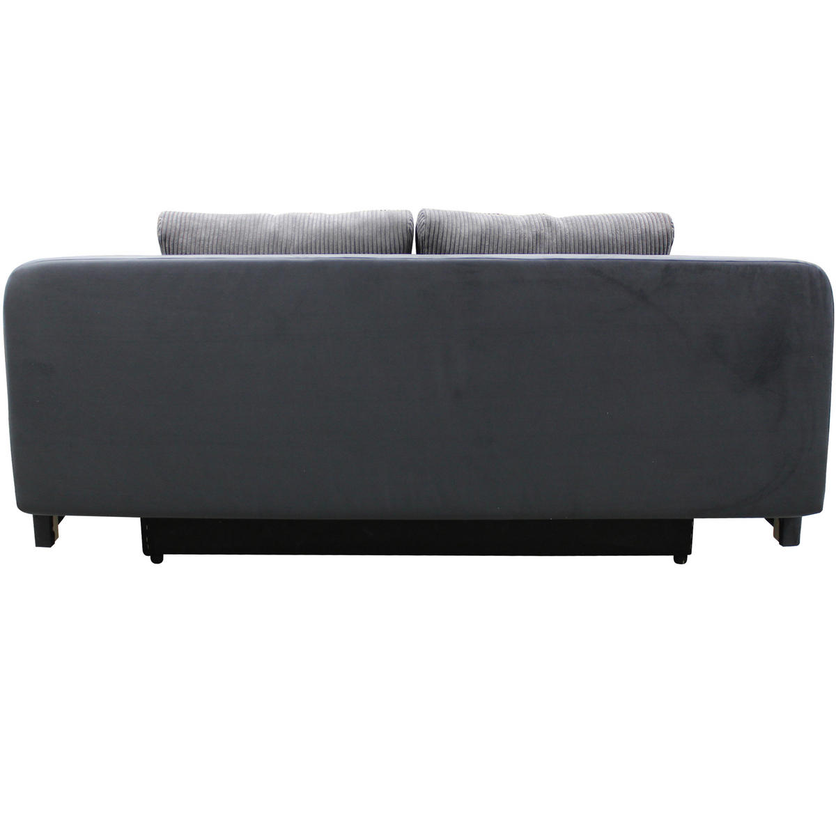 SCHLAFSOFA Velours Grau  - Schwarz/Grau, Design, Kunststoff/Textil (197/90/83cm) - MID.YOU