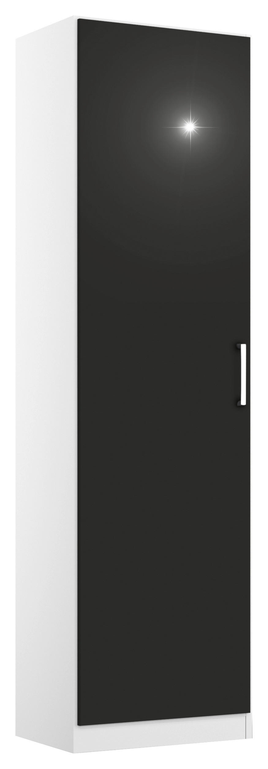 DREHTÜRENSCHRANK 47/210/54 cm,  in Weiß, Grau, 1 Tür(en)  - Chromfarben/Weiß, MODERN, Holzwerkstoff/Kunststoff (47/210/54cm) - Rauch Möbel