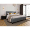 POLSTERBETT 180/200 cm  Hellgrau  - Hellgrau/Schwarz, Design, Holz/Textil (180/200cm) - Carryhome