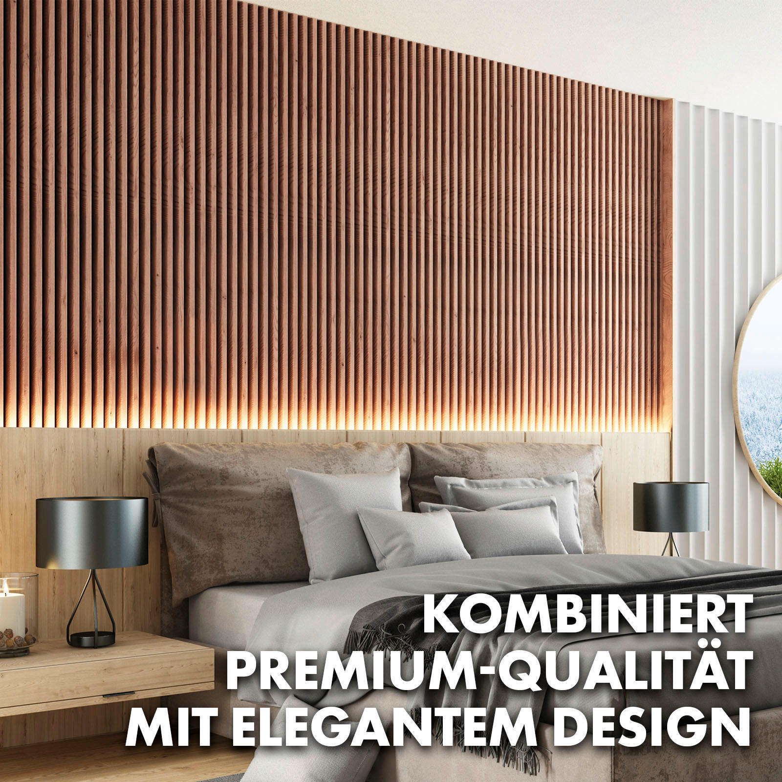 AKUSTIKPANEEL 60/60 cm  - Eichefarben, Basics, Holzwerkstoff (60/60cm)