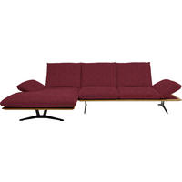 ECKSOFA in Flachgewebe Bordeaux  159/314 cm  - Bordeaux/Schwarz, Design, Holz/Textil (159/314cm) - Dieter Knoll