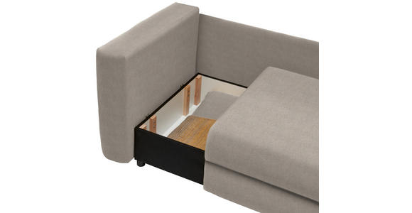 RÉCAMIERE in Flachgewebe Beige - Beige/Schwarz, Design, Kunststoff/Textil (171/71-88/93cm) - Cantus