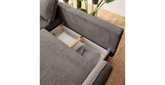 ECKSOFA in Struktur Taupe  - Taupe/Schwarz, KONVENTIONELL, Holz/Textil (170/247cm) - Carryhome