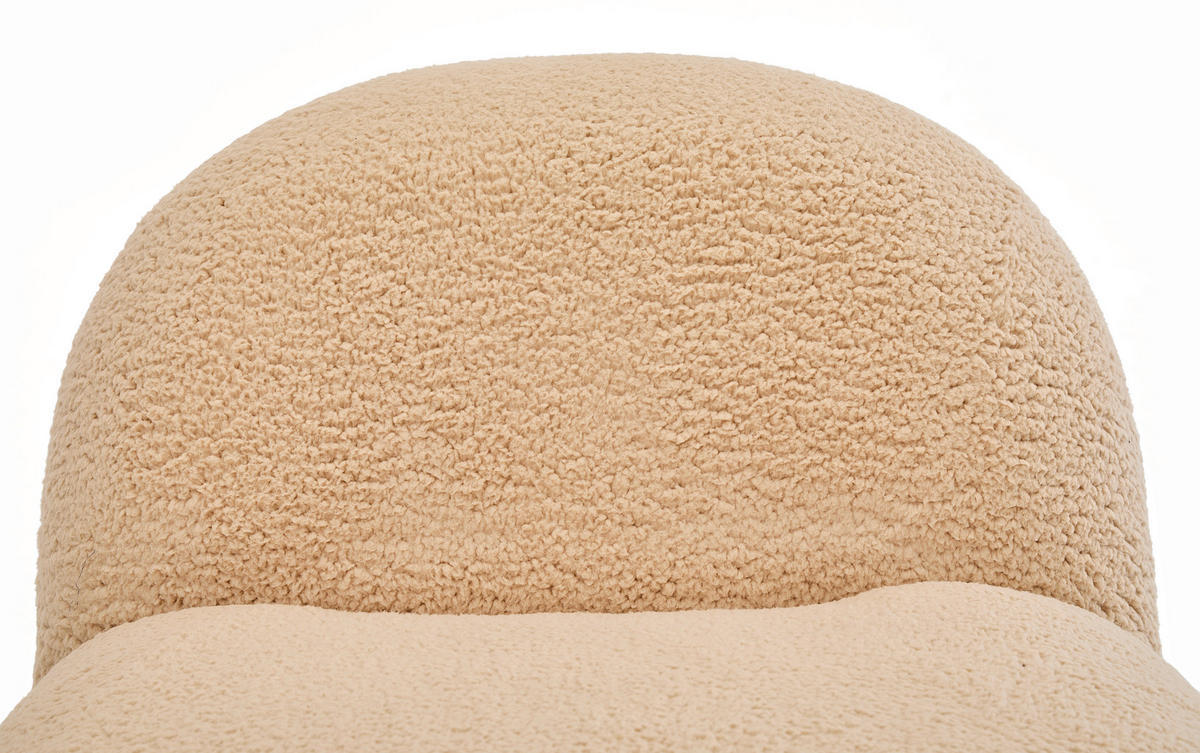 SESSEL in Bouclé Beige  - Beige/Schwarz, Trend, Textil/Metall (75/66/87cm) - P & B