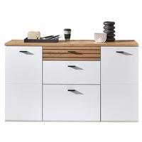 SCHUHSCHRANK Schwarz, Weiß, Eiche Artisan  - Schwarz/Weiß, Design, Holzwerkstoff/Metall (150/88/34cm) - Livetastic