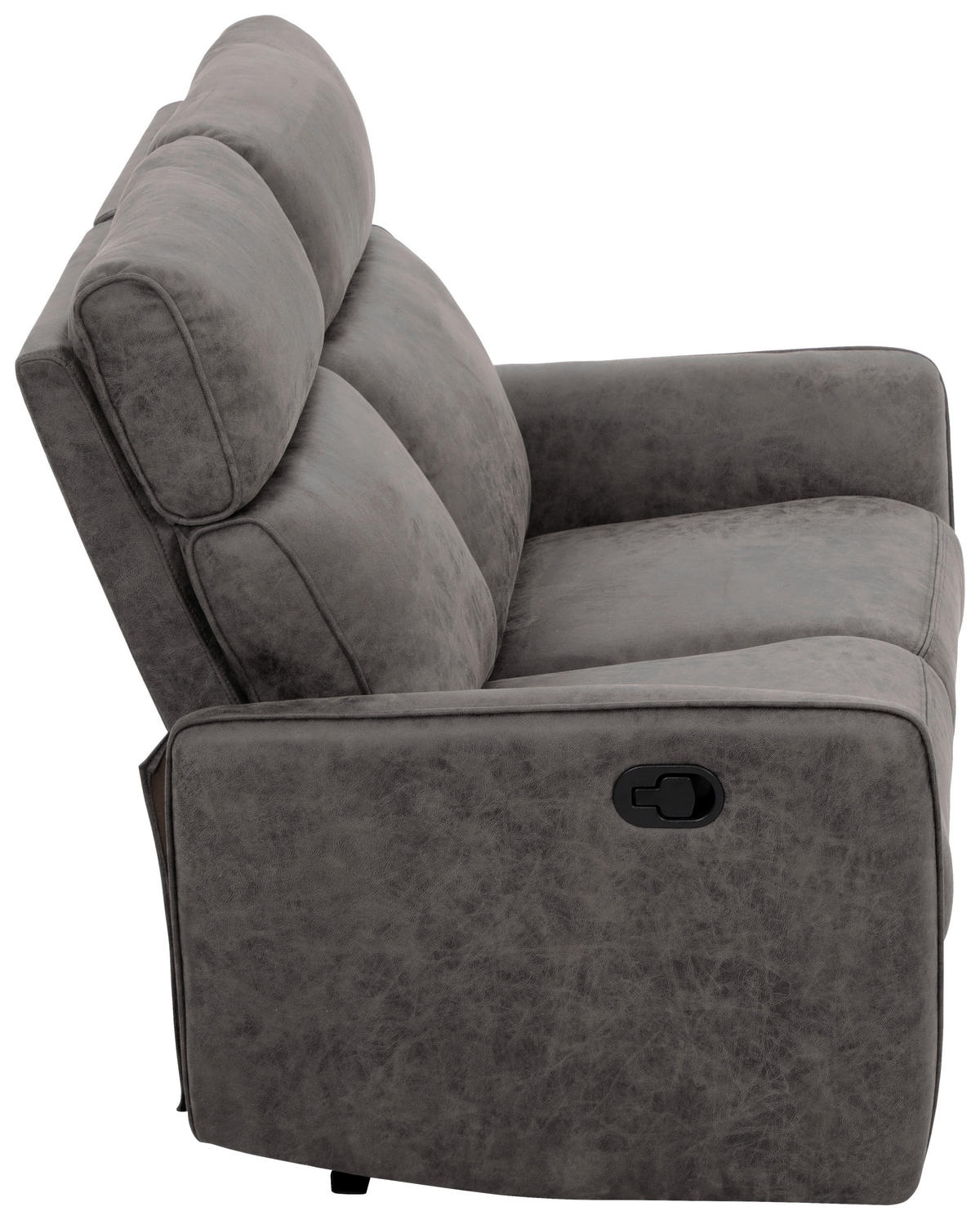 2-SITZER-SOFA Mikrofaser Grau  - Schwarz/Grau, Design, Holz/Kunststoff (133/105/93cm) - Livetastic
