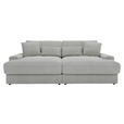BIGSOFA  in Cord Hellgrau  - Hellgrau/Schwarz, MODERN, Kunststoff/Textil (230/85/190cm) - Carryhome