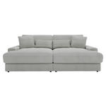 BIGSOFA in Cord Hellgrau  - Hellgrau/Schwarz, MODERN, Kunststoff/Textil (230/85/190cm) - Carryhome