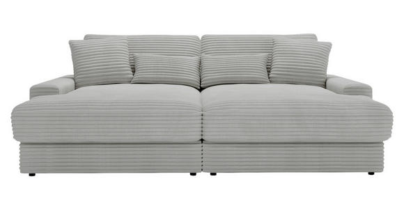 BIGSOFA  in Cord Hellgrau  - Hellgrau/Schwarz, MODERN, Kunststoff/Textil (230/85/190cm) - Carryhome