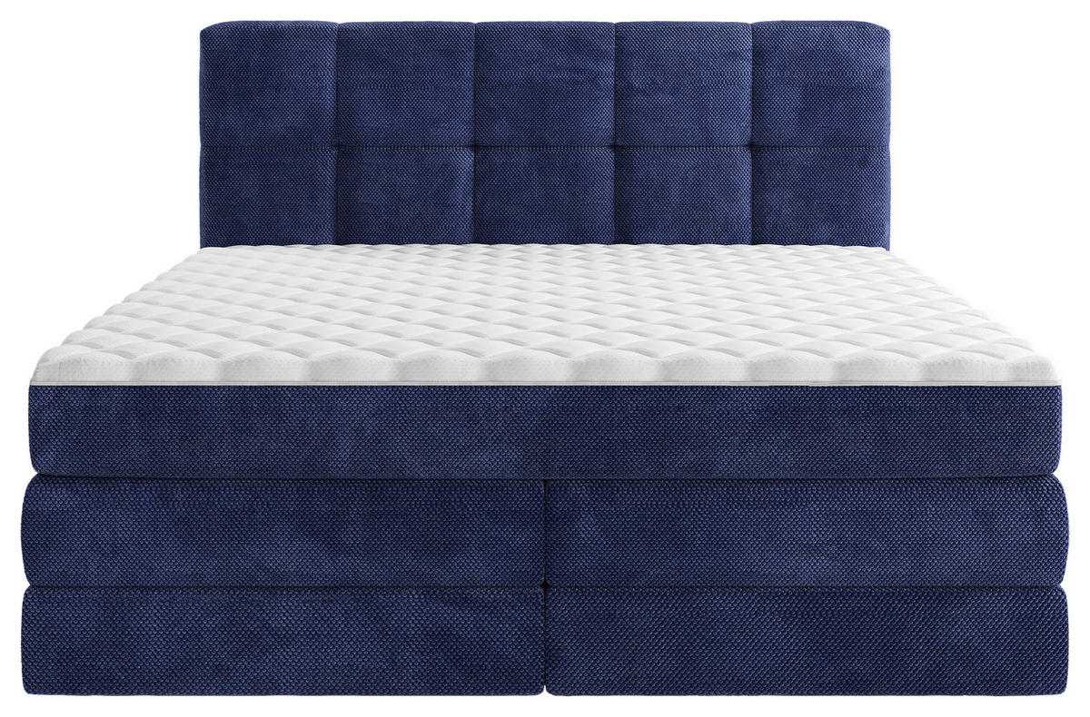 KONTINENTALSÄNG 180/200 cm  i blå  - blå/svart, Design, textil/plast (180/200cm) - Best Price