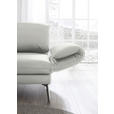 RÉCAMIERE in Echtleder Hellgrau  - Chromfarben/Hellgrau, Design, Leder/Metall (209/85-109/95-16cm) - Dieter Knoll