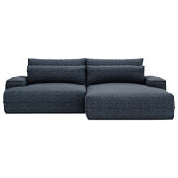 ECKSOFA Blau Struktur  - Blau/Schwarz, Design, Kunststoff/Textil (272/156cm) - Livetastic