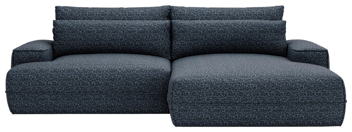 ECKSOFA Blau Struktur  - Blau/Schwarz, Design, Kunststoff/Textil (272/156cm) - Livetastic