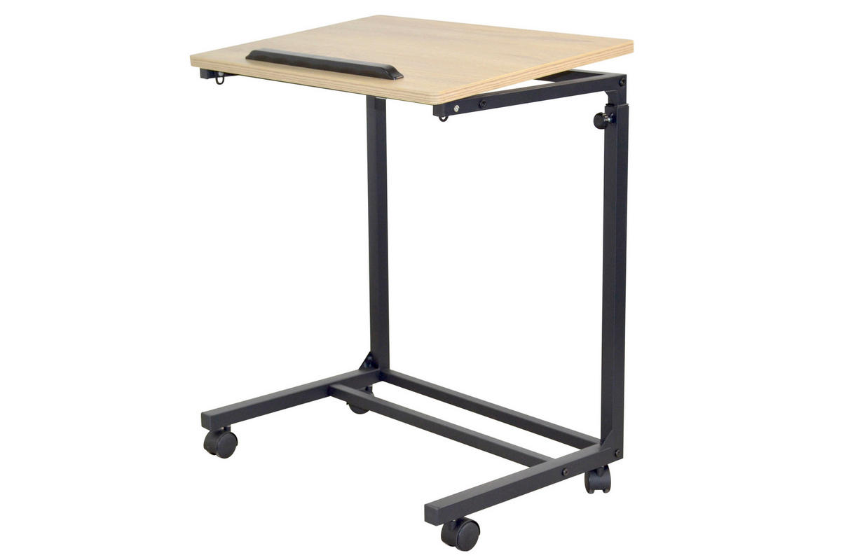 BEISTELLTISCH 55/36/62-88,5 cm Schwarz, Eichefarben rechteckig  - Eichefarben/Schwarz, Design, Holzwerkstoff/Kunststoff (55/36/62-88,5cm) - MID.YOU