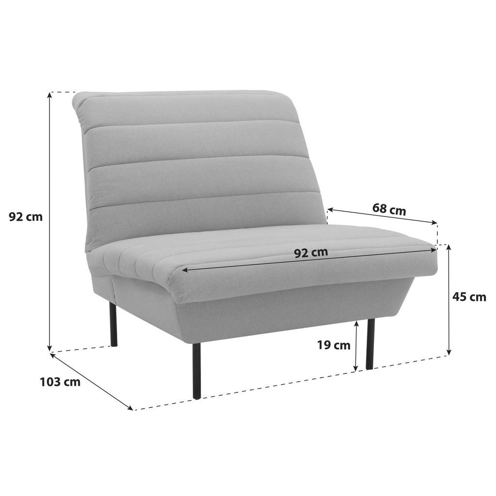 Thumbnail - Looks by W.Joop Sessel Looks IX, Hellblau, Textil, Uni, 92x92x103 cm, Made in EU, FSC Mix, Stoffauswahl, Wohnzimmer, Ses...