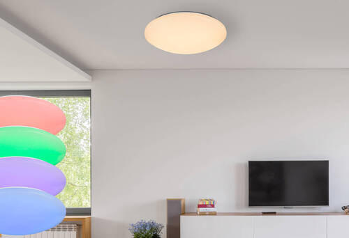 LED-TAKLAMPA 48 W 50/12 cm  - vit/opal, Basics, metall/plast (50/12cm) - Globo