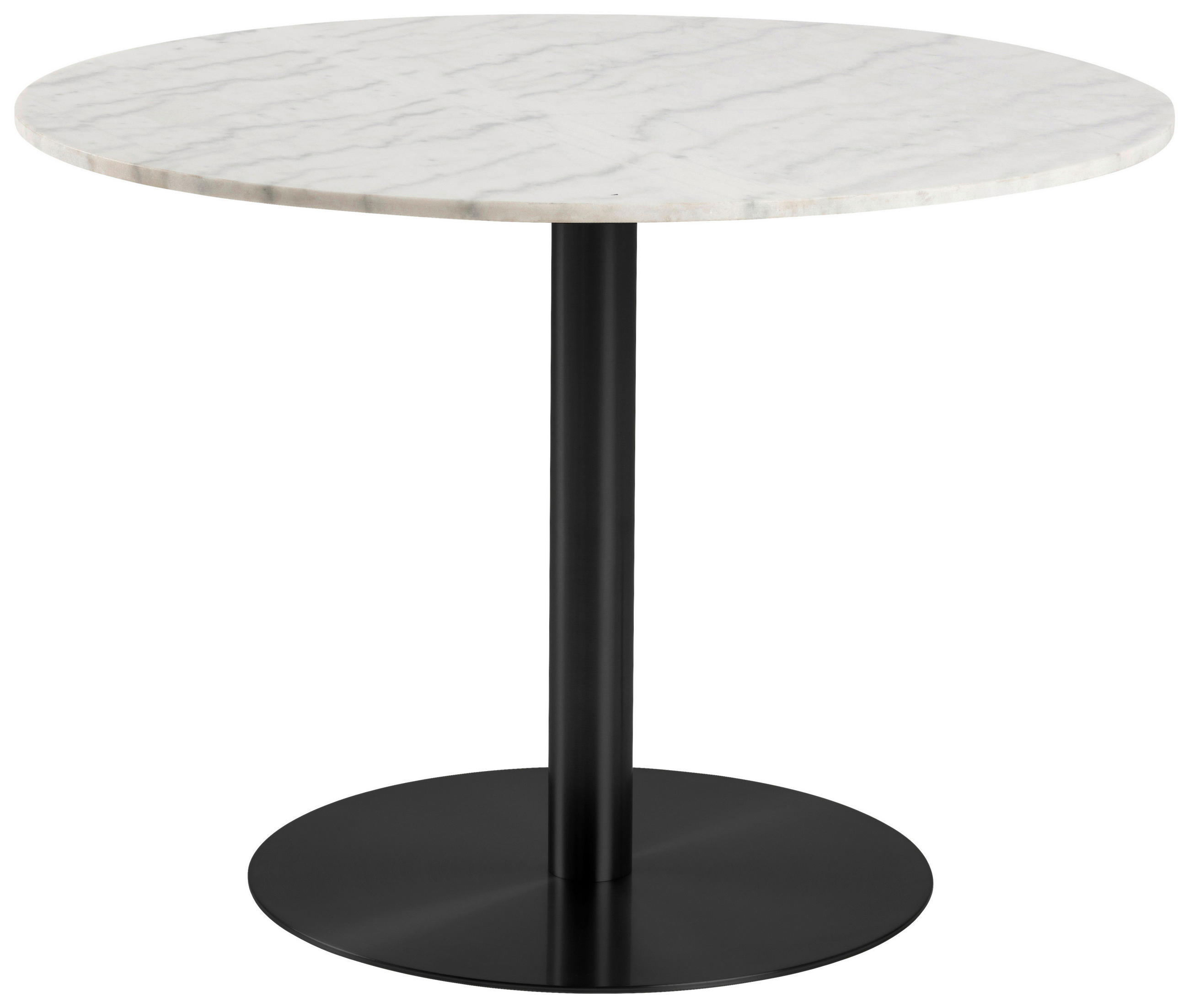 ESSTISCH in Stein 105/105/75 cm  - Schwarz/Weiß, Trend, Stein/Metall (105/105/75cm)