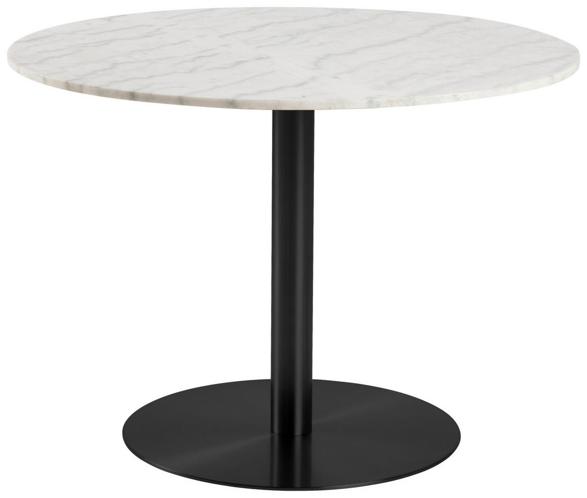 ESSTISCH in Stein 105/105/75 cm  - Schwarz/Weiß, Trend, Stein/Metall (105/105/75cm)