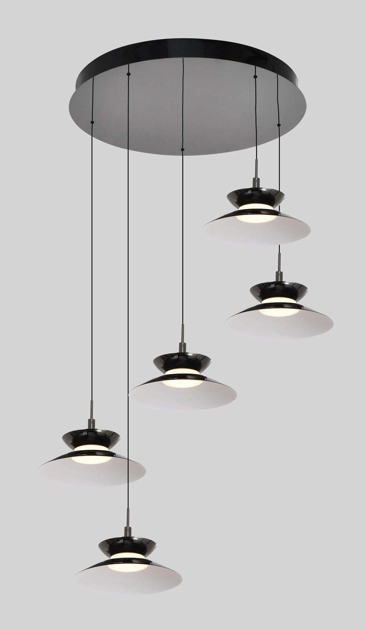 LED-HÄNGELEUCHTE Gubbio 67/150/49 cm  - Schwarzchrom, Design, Metall (67/150/49cm)