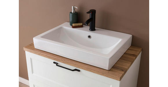 WASCHTISCHKOMBI 80 cm  - Eiche Wotan/Schwarz, ROMANTIK / LANDHAUS, Keramik/Holzwerkstoff (80cm) - Xora