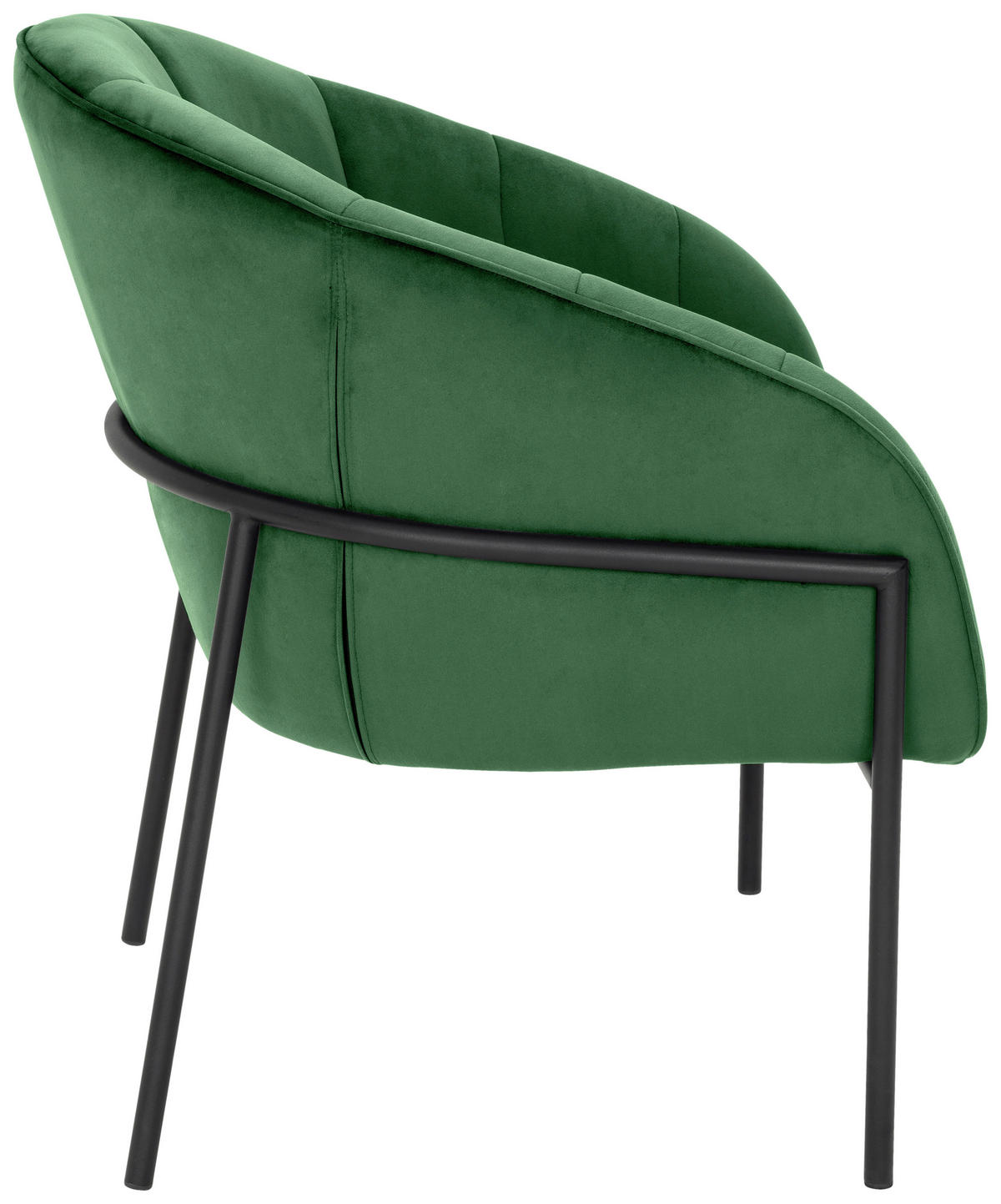 SESSEL in Samt Grün  - Schwarz/Grün, Design, Textil/Metall (71/84/69cm) - Livetastic