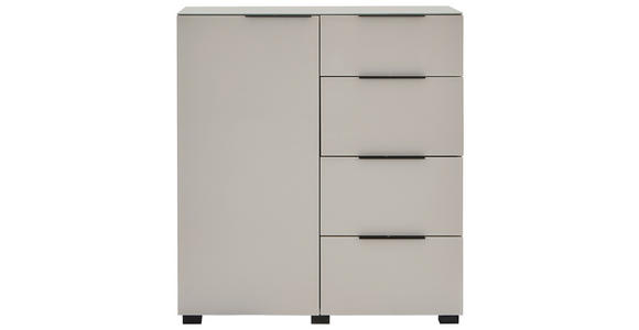 KOMMODE , 90/99,7/42 cm, 4 Schublade(n)  - Kaschmir/Schwarz, Design, Glas/Holzwerkstoff (90/99,7/42cm) - Novel