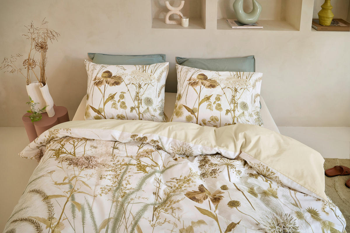 WENDEBETTWÄSCHE Celene Satin 140/200 cm  - Naturfarben, KONVENTIONELL, Textil (140/200cm) - Novel