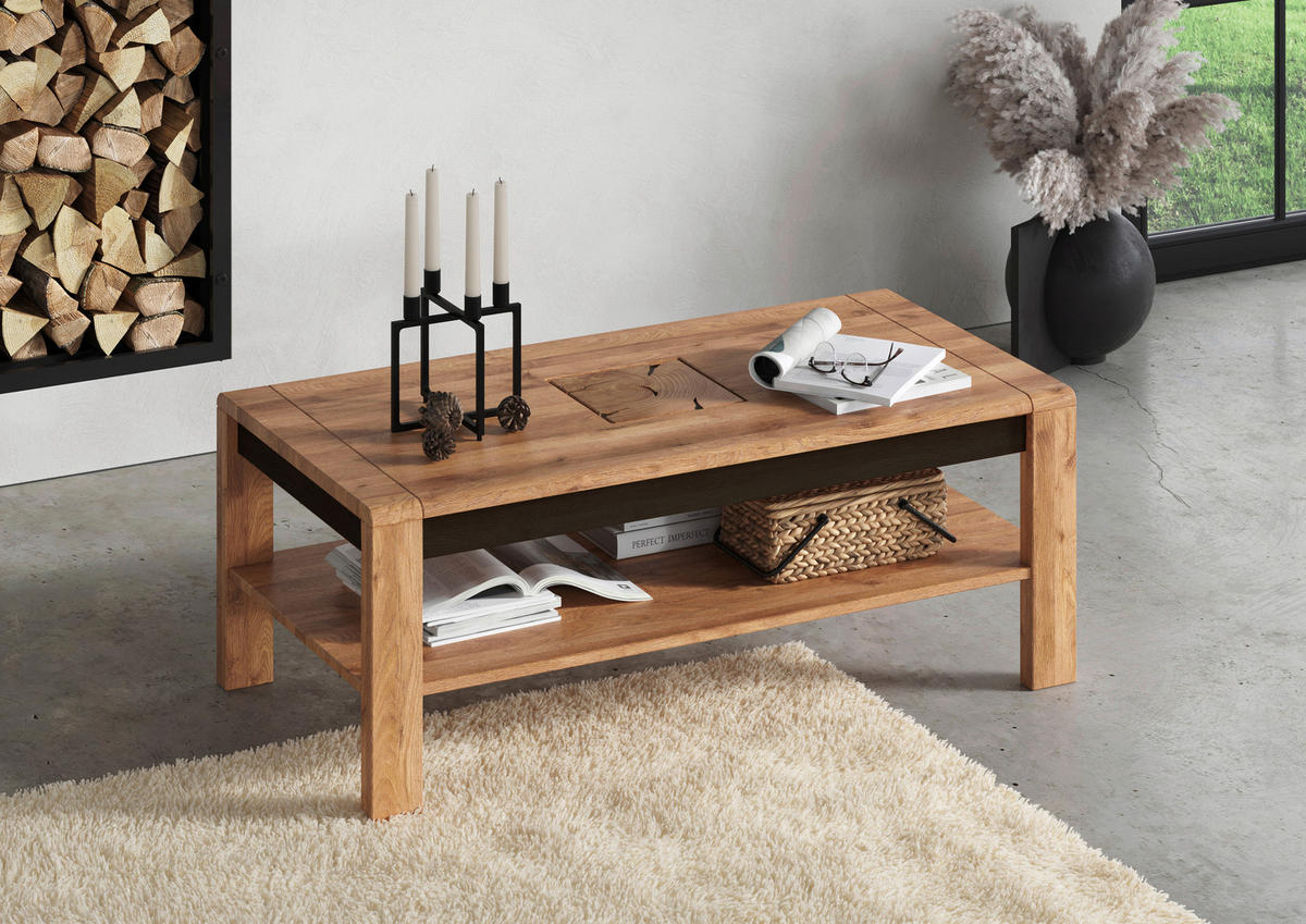 COUCHTISCH Wildeiche massiv Wildeiche  - Wildeiche, Basics, Holz (118/45/60cm) - Livetastic