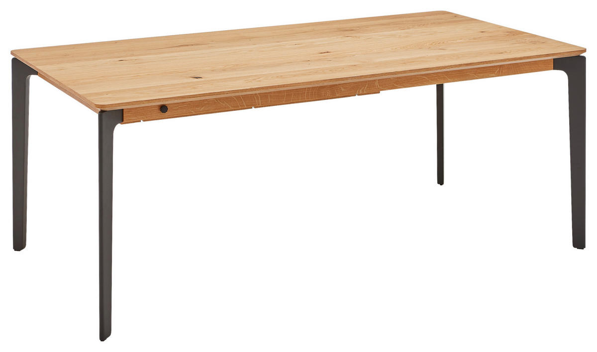 ESSTISCH in Holz, Metall 190/100/75 cm  - Wildeiche/Anthrazit, Design, Holz/Metall (190/100/75cm) - Venjakob