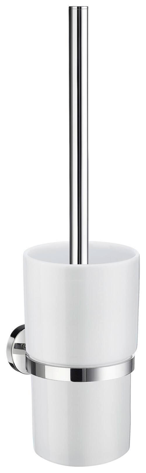 WC-BÜRSTENGARNITUR - Chromfarben/Weiß, Basics, Keramik/Kunststoff (11,9/38/11,9cm) - Smedbo