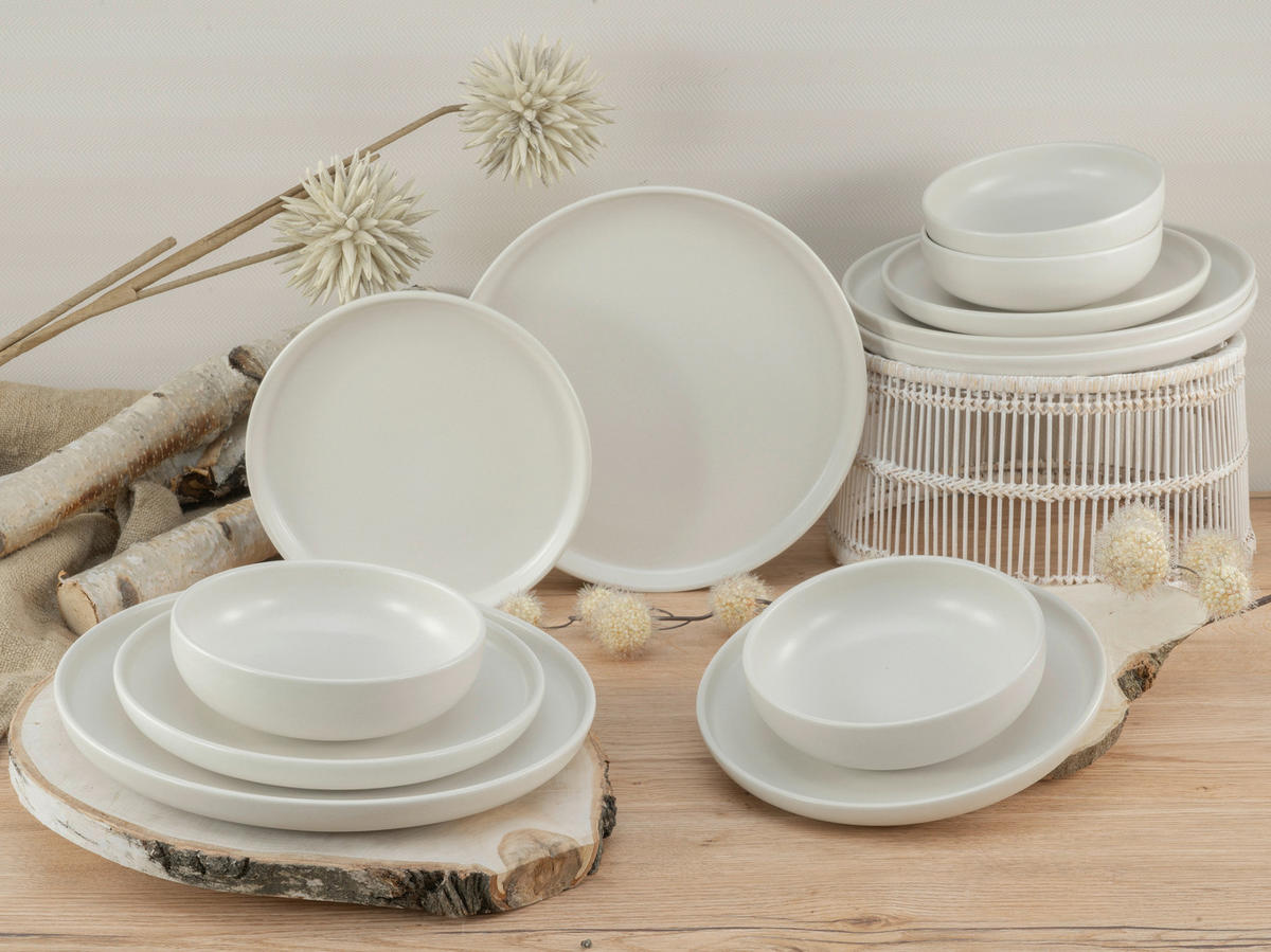 TAFELSERVICE Weiß 12-teilig  - Weiß, Basics, Keramik - Creatable