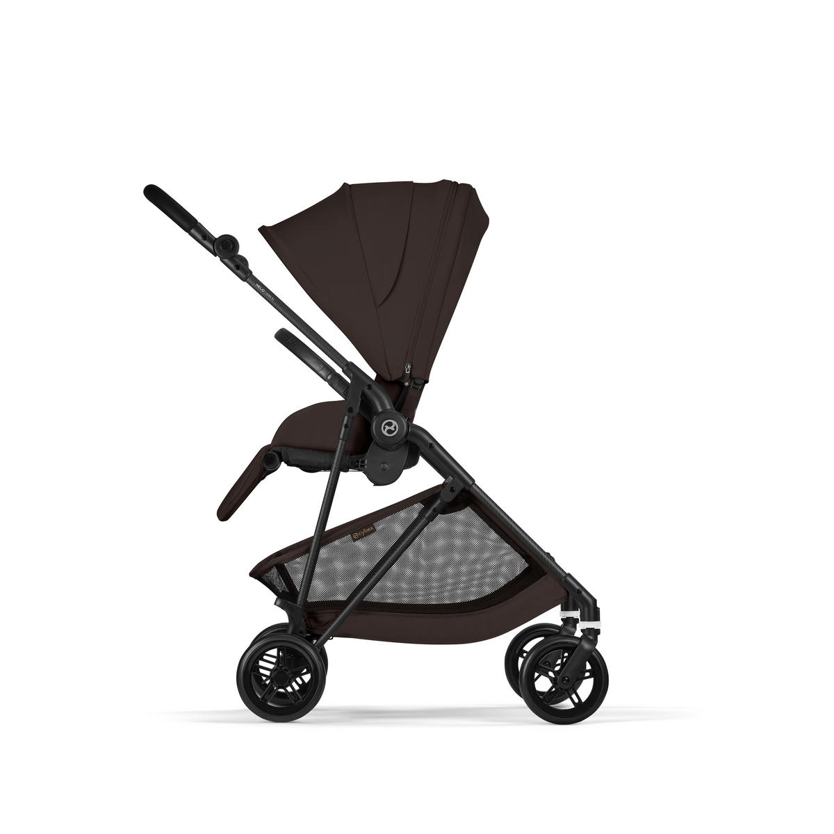 KINDERWAGEN  Melio Carbon  Chocolate Brown  - Schwarz/Braun, Basics, Textil/Metall (82-91/49/96,5 - 107cm) - cybex GOLD