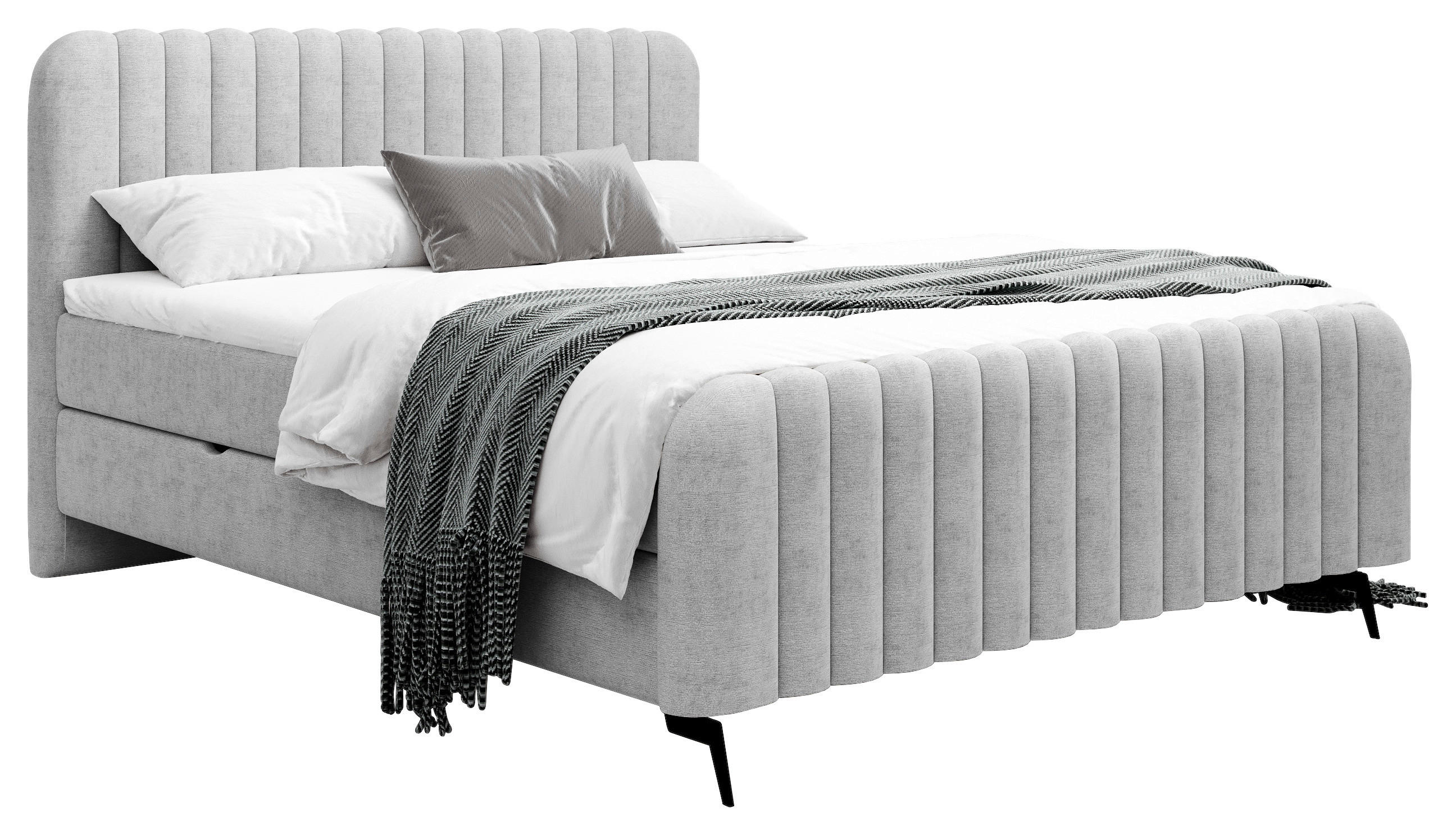 BOXBETT 140/200 cm  in Hellgrau  - Schlammfarben/Hellgrau, Modern, Holz/Holzwerkstoff (140/200cm) - MID.YOU