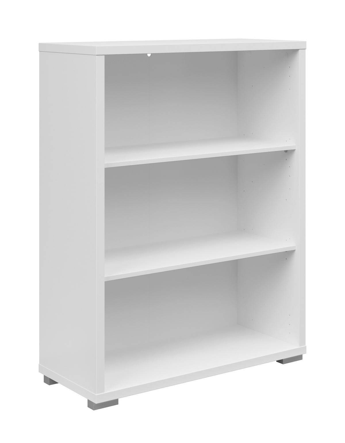 AKTENREGAL 79,7/107,2/39,5 cm  - Weiss/Silberfarben, Konventionell, Holzwerkstoff/Kunststoff (79,7/107,2/39,5cm) - Voleo