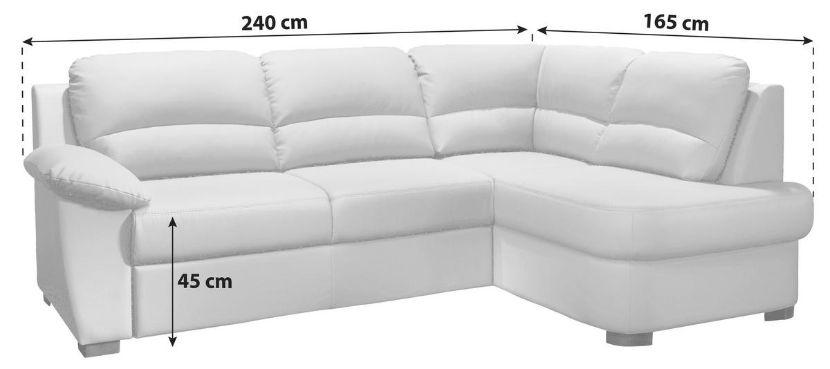 ECKSOFA in Lederlook Beige  - Beige/Schwarz, Konventionell, Kunststoff/Textil (240/45/165cm) - MID.YOU