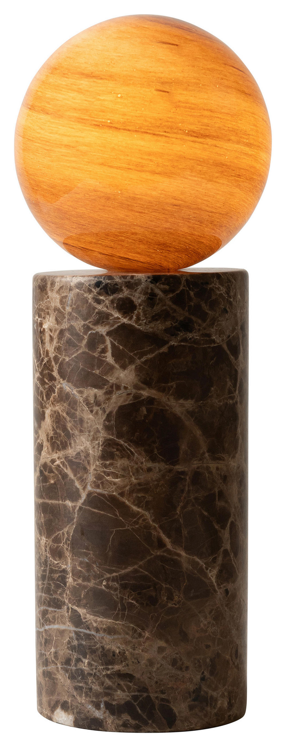 TISCHLEUCHTE - Braun, Design, Glas/Stein (12/33cm) - It's about Romi