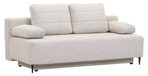 SCHLAFSOFA Flachgewebe Naturfarben  - Schwarz/Naturfarben, KONVENTIONELL, Textil/Metall (197/75/100cm) - Carryhome