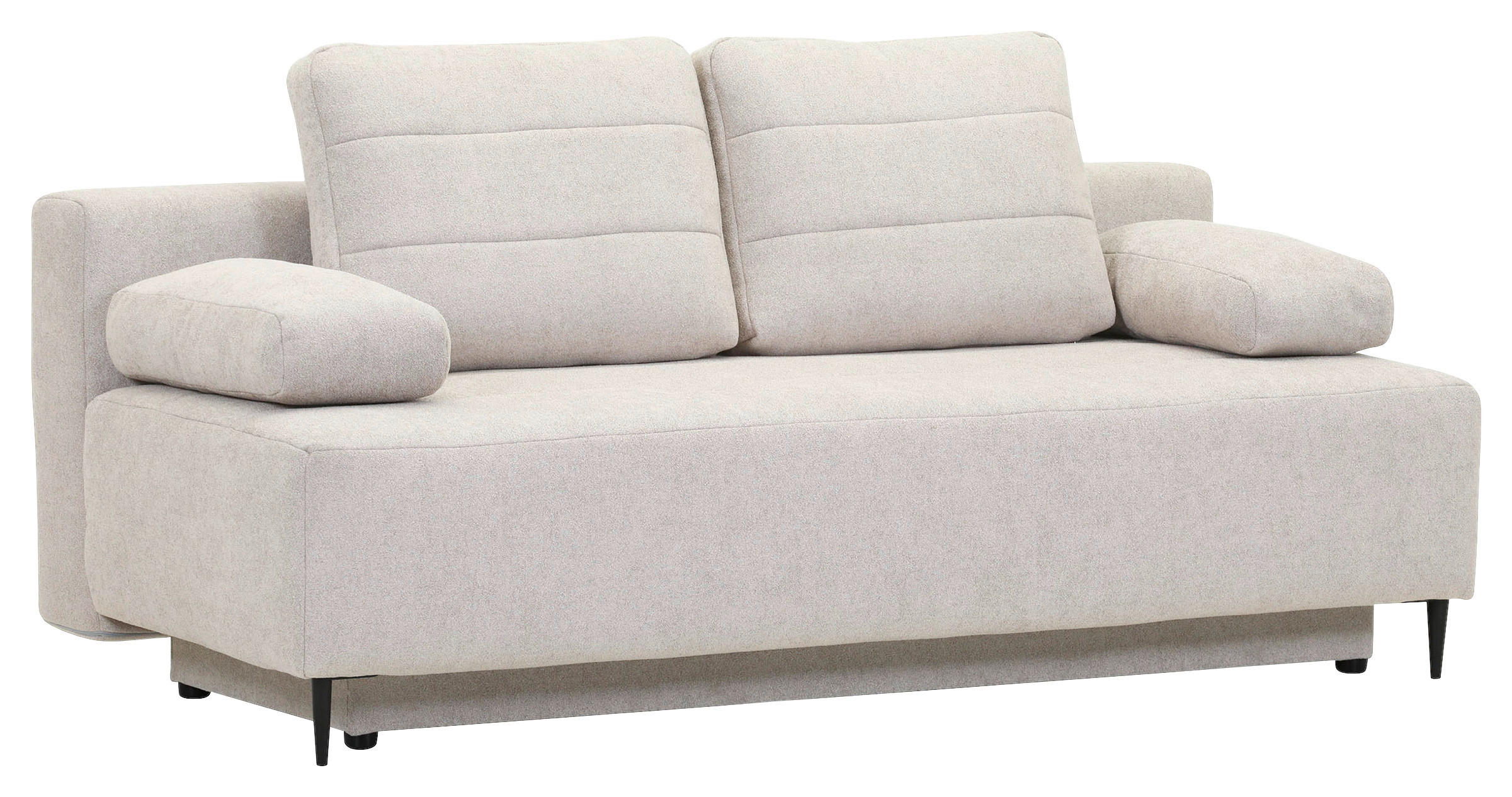 SCHLAFSOFA in Flachgewebe Naturfarben  - Schwarz/Naturfarben, KONVENTIONELL, Textil/Metall (197/75/100cm) - Carryhome