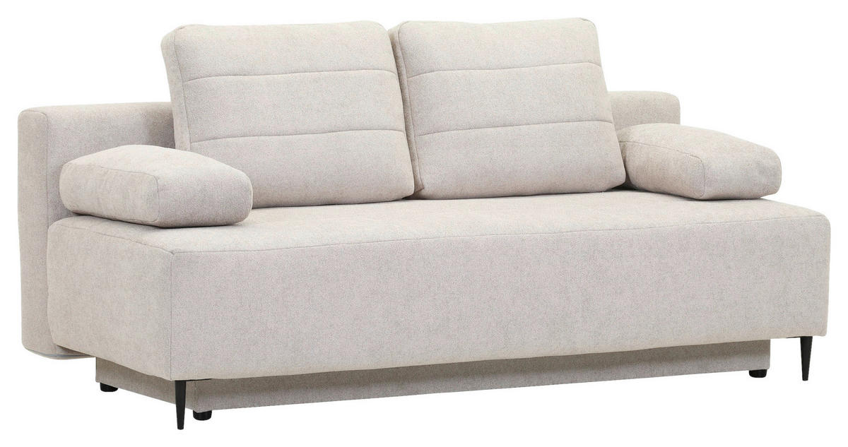 SCHLAFSOFA in Flachgewebe Naturfarben  - Schwarz/Naturfarben, KONVENTIONELL, Textil/Metall (197/75/100cm) - Carryhome