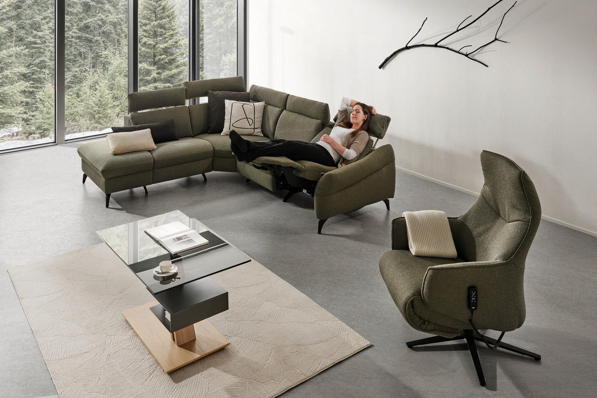 ECKSOFA  in Flachgewebe Taupe  233/272 cm  - Taupe/Anthrazit, KONVENTIONELL, Textil/Metall (233/272cm) - Himolla Komfortklass