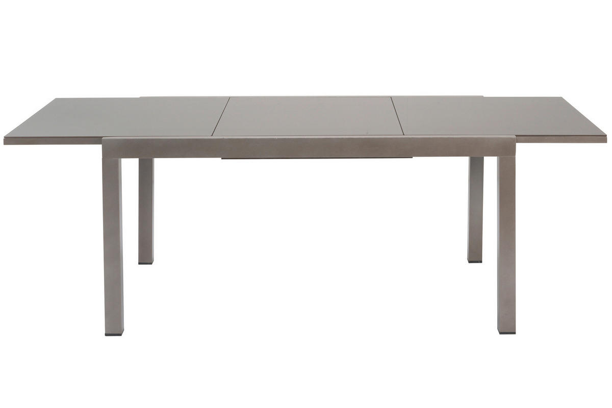 GARTENTISCHGRUPPE beschichtet Aluminium  - Taupe/Braun, KONVENTIONELL, Glas/Textil - Gardenson