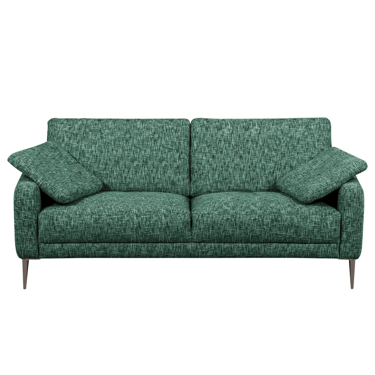 3-SITZER-SOFA Webstoff Grün  - Schwarzchrom/Grün, Design, Textil/Metall (187/85/92cm) - Livetastic