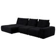 ECKSOFA in Velours Anthrazit  - Anthrazit/Schwarz, Design, Kunststoff/Textil (174/342cm) - Xora