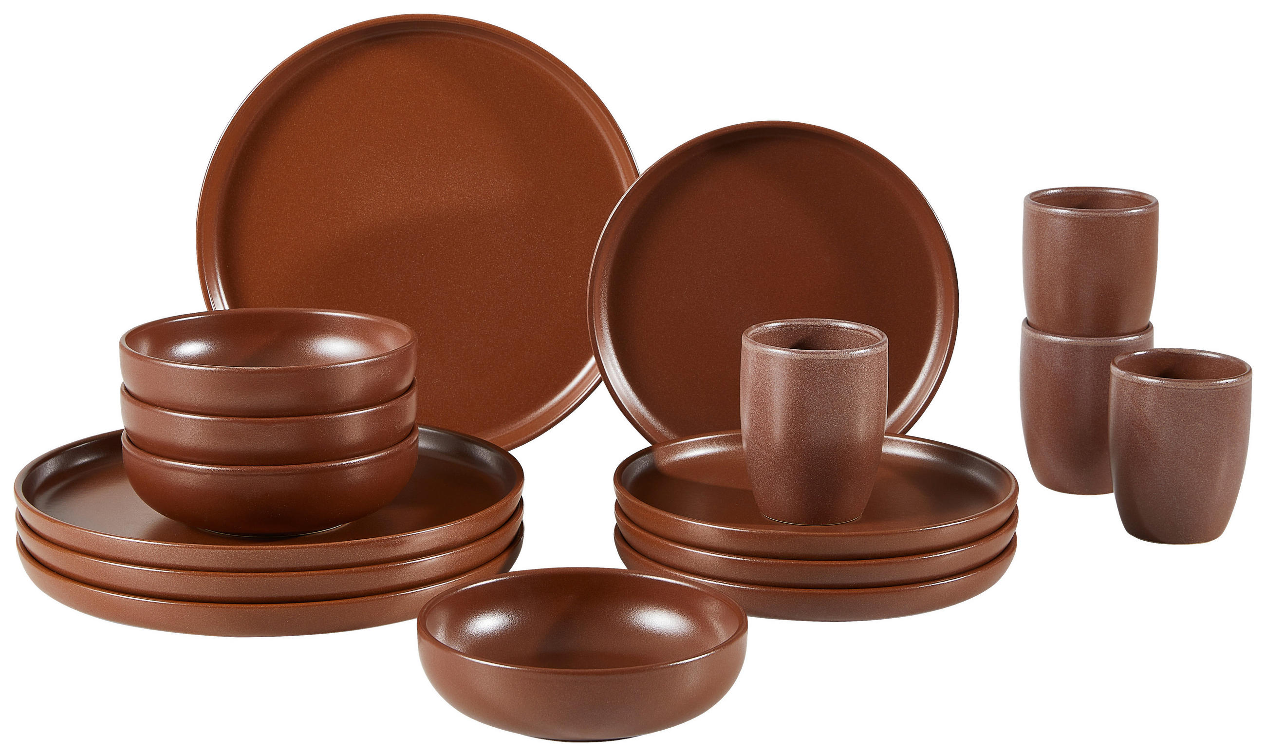 KOMBISERVICE 16-teilig - Braun, Trend, Keramik (43/40/37cm) - Creatable