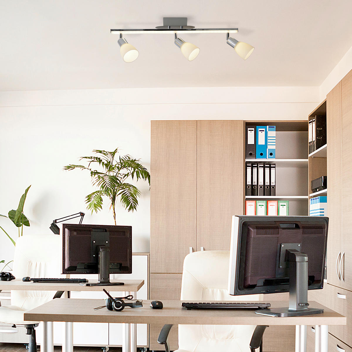 LED-STRAHLER 60/22 cm   - Chromfarben/Opal, Basics, Glas/Kunststoff (60/22cm) - Näve