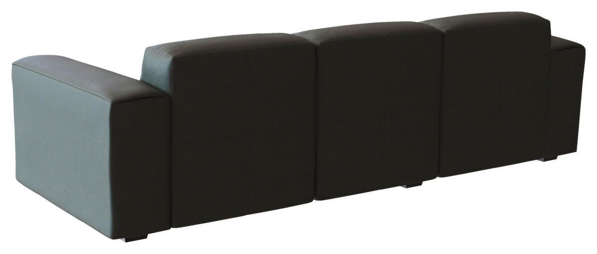 ECKSOFA Dunkelgrau Echtleder  - Dunkelgrau/Schwarz, Design, Leder/Holz (171/251cm) - Livetastic