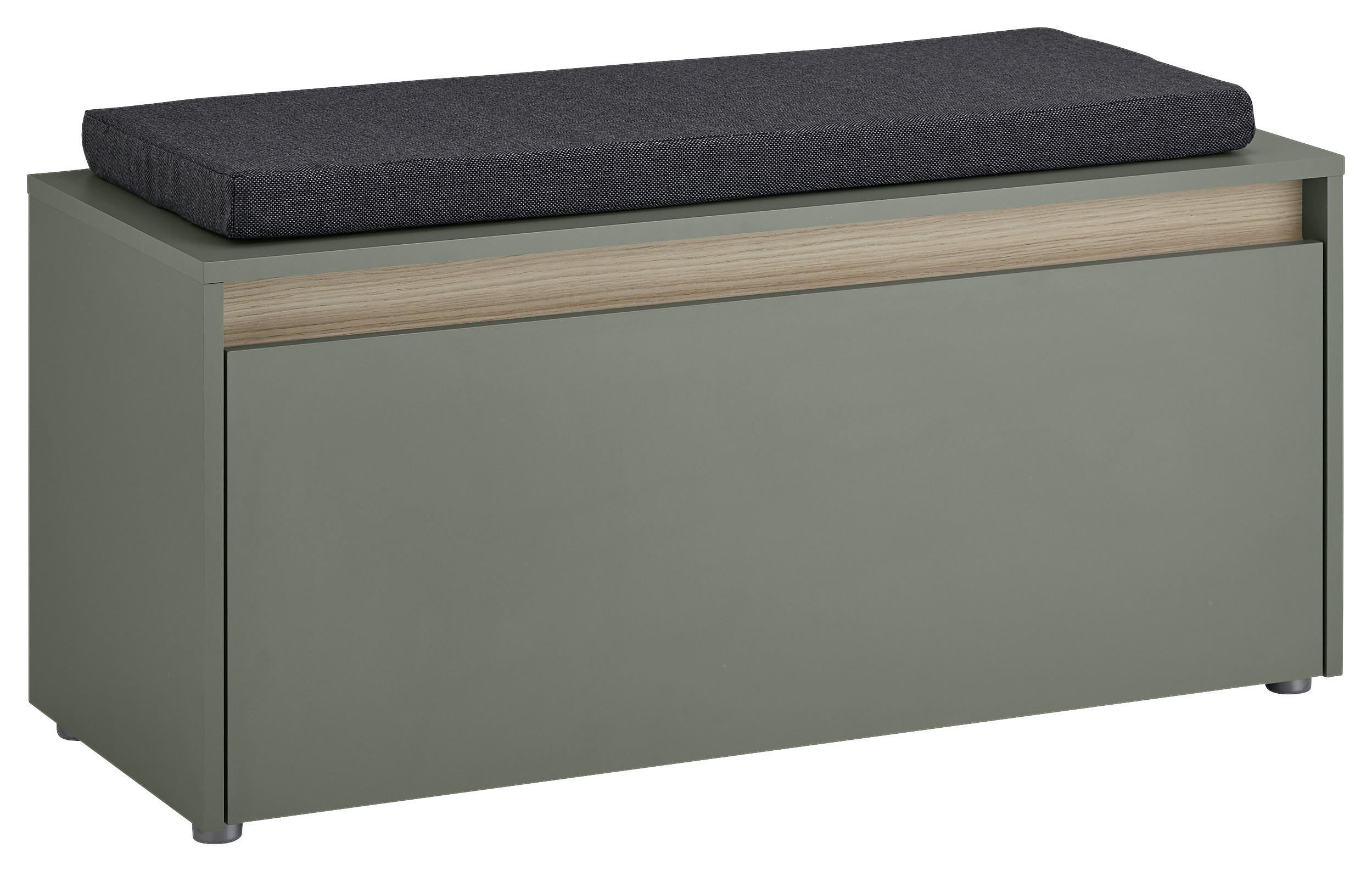 GARDEROBENBANK  in 100/45/40 cm  - Eichefarben/Salbeigrün, Design, Kunststoff/Textil (100/45/40cm) - Modante